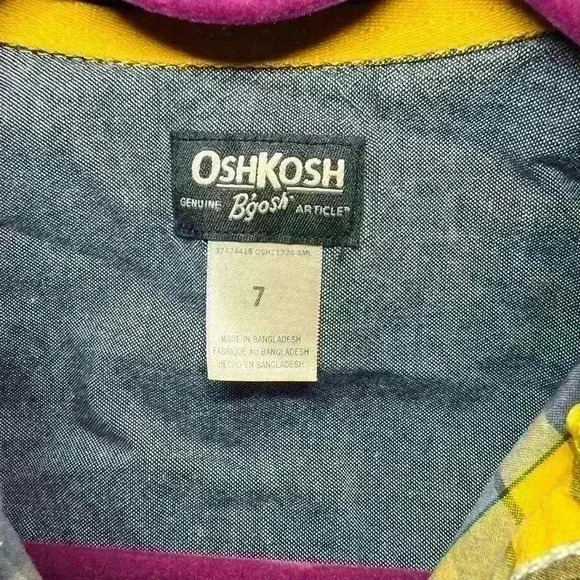 Oshkosh B’Gosh Button Down Shirt Boys Size 7 A0044 - Picture 2 of 4